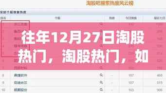 往年12月27日淘股热门策略解析,股市热门股分析与指南(初学者与进阶用户必读)