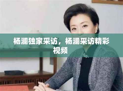 杨澜独家采访,杨澜采访精彩视频