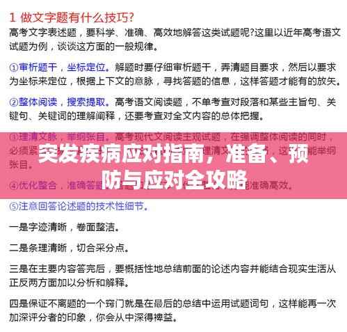突发疾病应对指南,准备、预防与应对全攻略