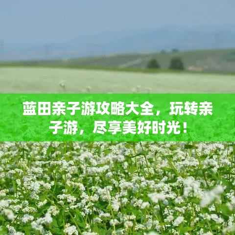 蓝田亲子游攻略大全,玩转亲子游,尽享美好时光!