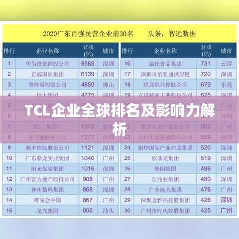 TCL企业全球排名及影响力解析